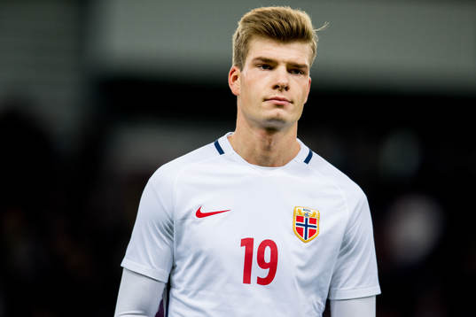 Alexander Sørloth of Norway looks dejected