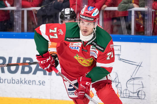Moras Keaton Ellerby  i ishockeymatchen i SHL mellan Mora