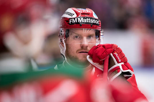 Moras Marcus Fagerudd  i ishockeymatchen i SHL mellan Mora