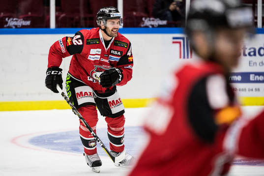 Malmö Redhawks Niklas Arell grinar illa