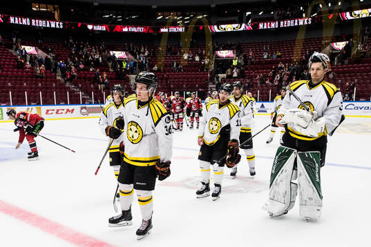 Brynäs Linus Ölund, Kevin Clark och målvakt Linus
