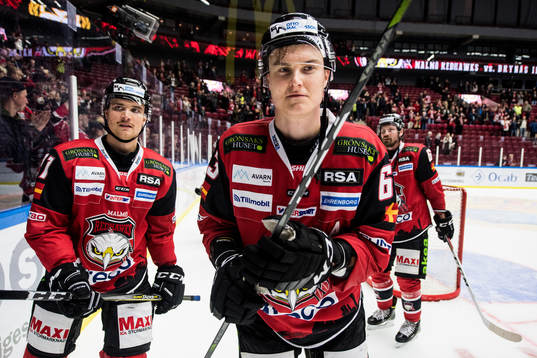 Malmö Redhawks Max Görtz och Fredrik Händemark
