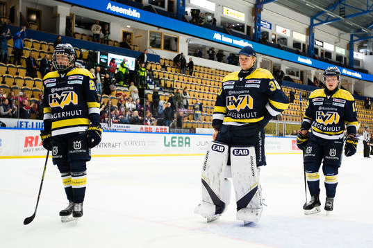 s David Gustafsson, målvakt Linus Söderström och Erik
