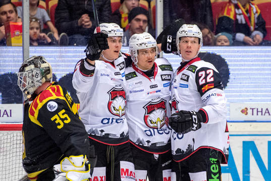 Malmö Redhawks Fredrik Händemark, Max Görtz och Lars