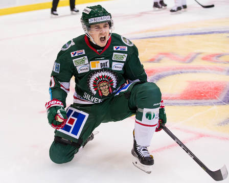 Frölundas Joel Mustonen jublar