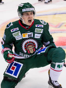 Frölundas Joel Mustonen jublar