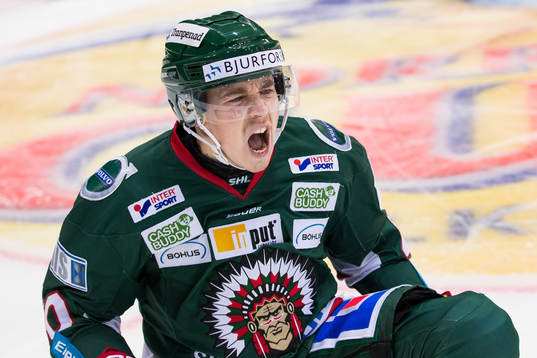 Frölundas Joel Mustonen jublar