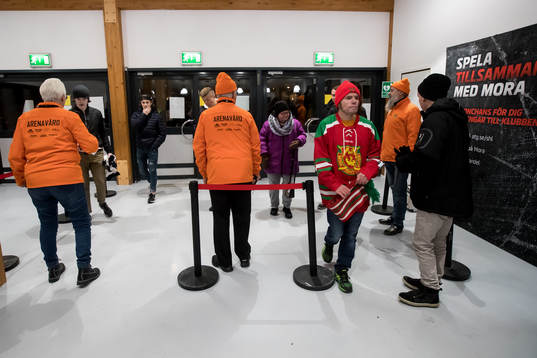 Entre i Jalas Arena innan ishockeymatchen i SHL mellan Mora
