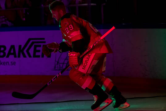 Moras Marcus Fagerudd  i ishockeymatchen i SHL mellan Mora