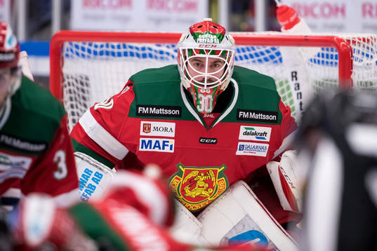 Moras målvakt Mattias Pettersson  i ishockeymatchen i SHL