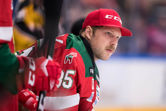 Moras målvakt Christian Engstrand  i ishockeymatchen i SHL