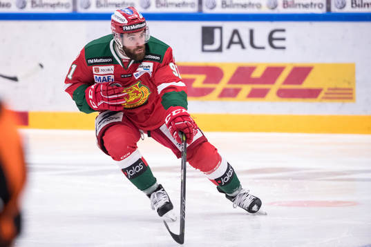 Moras Jacob Lagacé  i ishockeymatchen i SHL mellan Mora