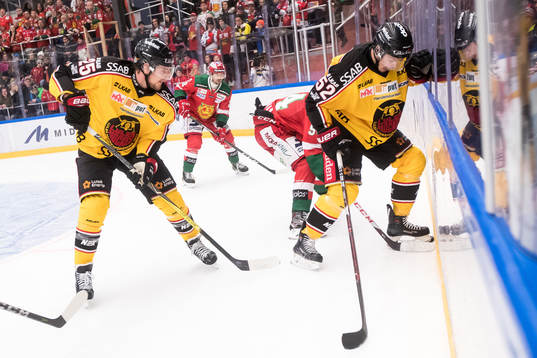 Luleås Anton Hedman och Karl Fabricius och Moras Sebastian