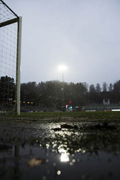 Snöfall på Stadsparksvallen
