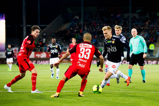 Amin Nouri of Brann and Eirik Ulland Andersen of