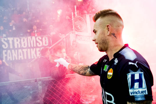Marcus Pedersen of Strømsgodset celebrates