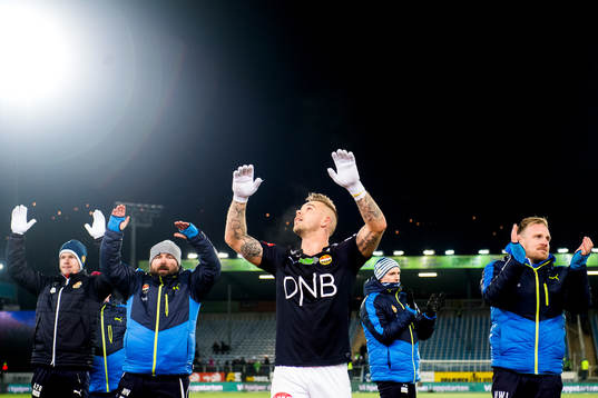 Marcus Pedersen of Strømsgodset celebrates