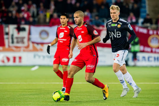 Amin Nouri of Brann and Eirik Ulland Andersen of