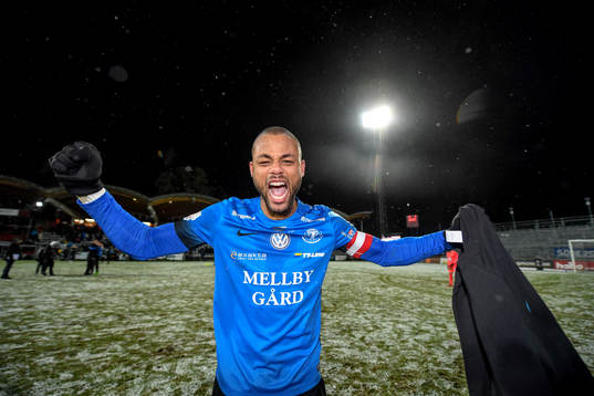 Trelleborgs Salif Camara Jönsson jublar