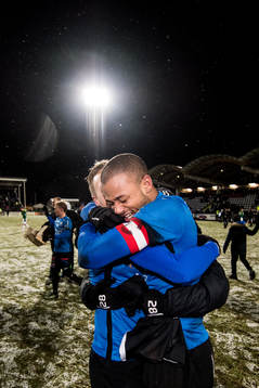Trelleborgs Salif Camara Jönsson jublar med Magnus
