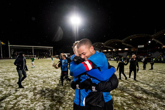 Trelleborgs Salif Camara Jönsson jublar med Magnus
