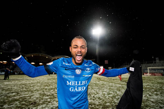 Trelleborgs Salif Camara Jönsson jublar