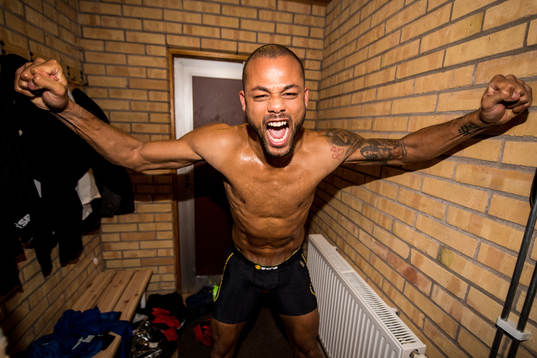 Trelleborgs Salif Camara Jönsson jublar i