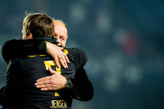 Mike Jensen and Ivar Koteng, chairman of Rosenborg
