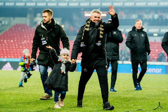 Kåre Ingebrigtsen, head coach of Rosenborg, celebrates