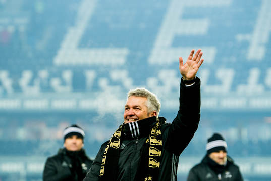 Kåre Ingebrigtsen, head coach of Rosenborg, celebrates