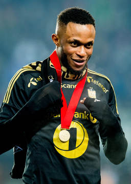 Samuel Adegbenro of Rosenborg with the winner's medal