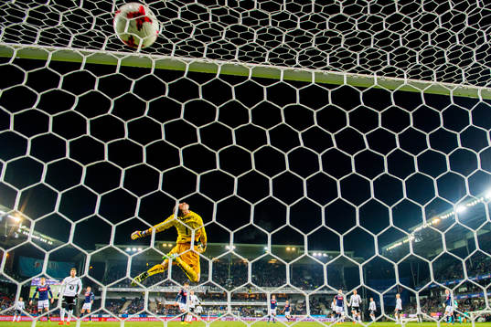 Anders Trondsen of Rosenborg (not pictured) scores 2-0