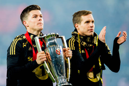 Pål André Helland and Anders Konradsen of Rosenborg