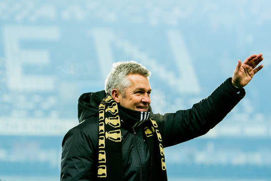 Kåre Ingebrigtsen, head coach of Rosenborg, celebrates
