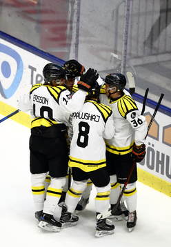 Brynäs spelare jublar