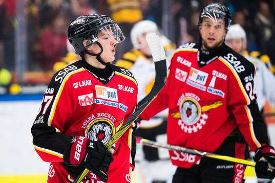 Luleås Isac Lundeström och Luleås Johan Harju deppar