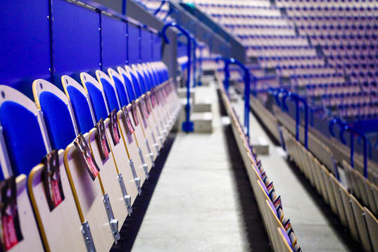 Stolsrader i Vida arena före ishockeymatchen i SHL mellan