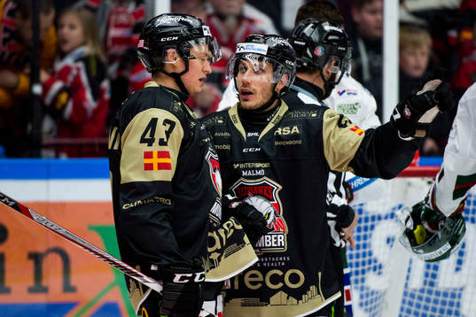 Malmö Redhawks Nichlas Hardt och Malmö Redhawks Rhett