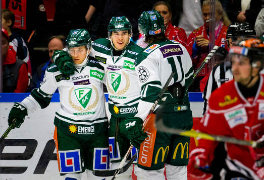 Färjestads Michael Lindqvist gör 1-3 och jublar