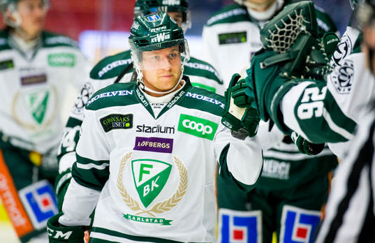 Färjestads Michael Lindqvist gör 1-3 och jublar