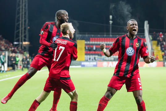 Östersunds Ronald Mukiibi, Curtis Edwards och Alhaji Gero