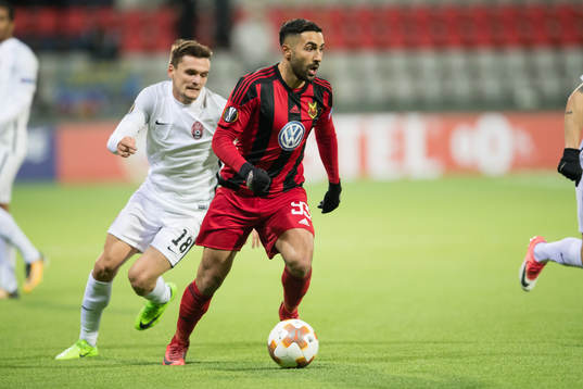 Östersunds Saman Ghoddos mot Zorja Luhansks Oleksandr