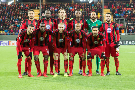 Östersunds laguppställning övre raden från vänster