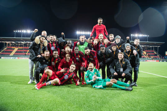 Östersunds spelare jublar