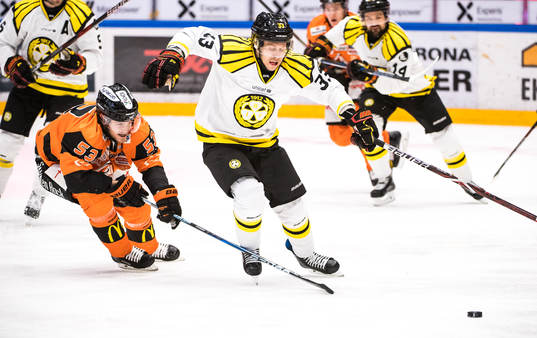 Karlskronas Bobbo Petersson och Brynäs Elias Fälth