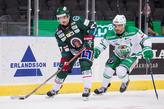 Frölundas Ponthus Westerholm och Rögles Craig Schira