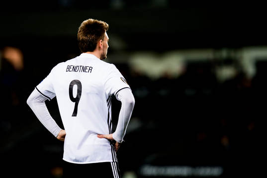 Nicklas Bendtner of Rosenborg looks dejected