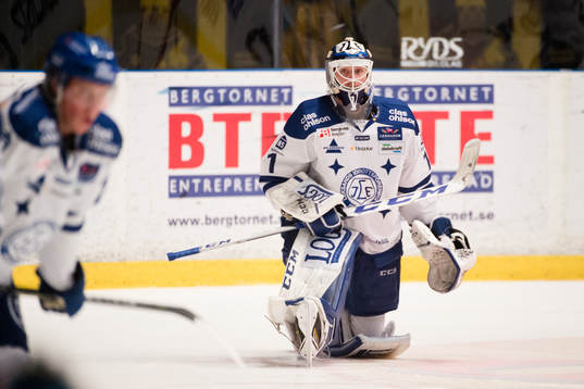 Leksands målvakt Tex Williamsson före ishockeymatchen i
