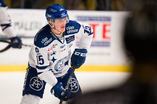 Leksands Johan Porsberger före ishockeymatchen i