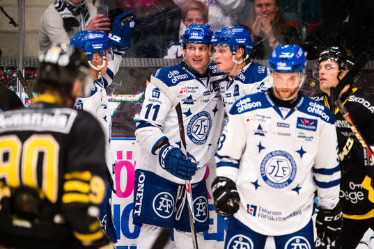 Leksands Martin Karlsson och Anton Karlsson jublar